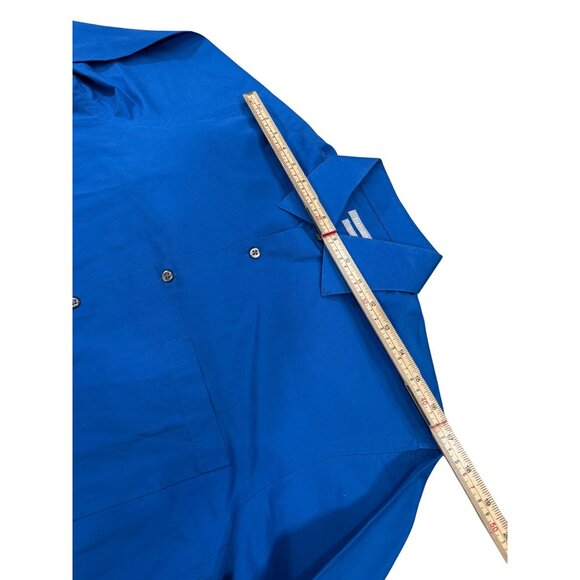 Van Heusen Mens Fitted Wrinkle-Free Blue Dress Shirt 15-15 1/2 M - Picture 7 of 10